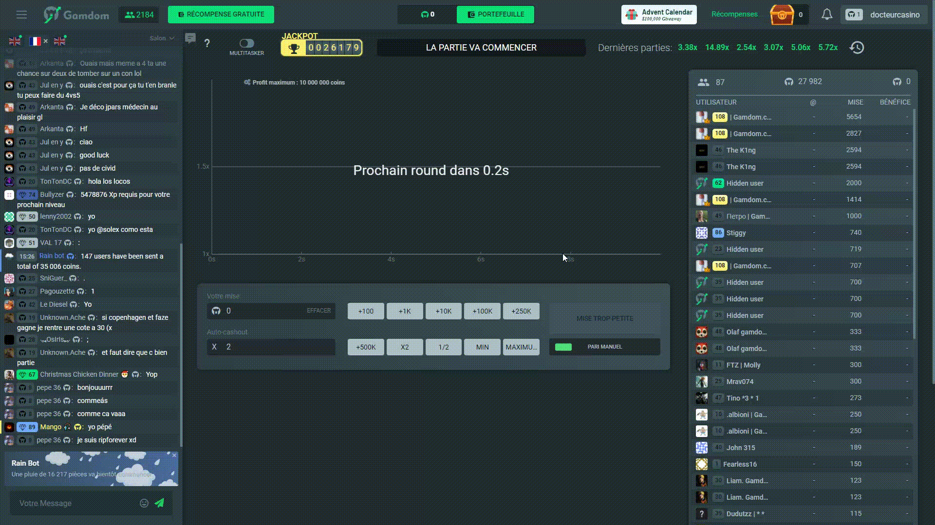 Crash de Gamdom Casino